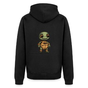 Turtle Halloween Comic Funny - Unisex Premium Organic Zip Hoodie - black - Back - Nico (187cm)