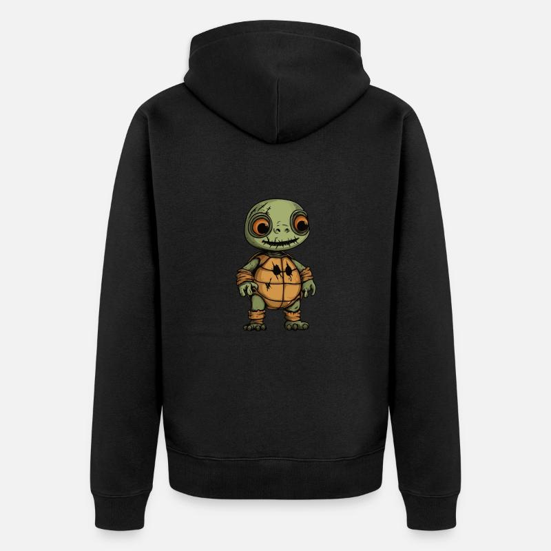 Schildkröte Halloween Comic Lustig - Unisex Premium Bio Zip Hoodie - Schwarz