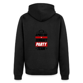 Après Ski Zermatt Party Team - Unisex Premium Organic Zip Hoodie - black - Back - Nico (187cm)