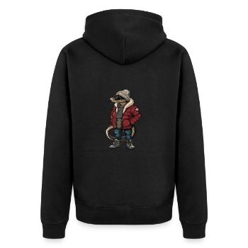 Serpent Cobra Drôle d’Hiver - Veste à capuche bio Premium Unisexe - noir - Dos - Nico (187cm)