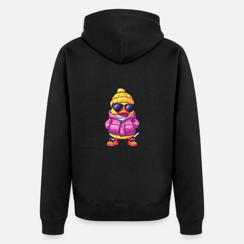 Bande dessinée cool de canard - Veste à capuche bio Premium Unisexe - noir