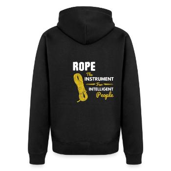 Rock Climbing Trad Climbing - Unisex Premium Organic Zip Hoodie - black - Back - Nico (187cm)