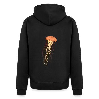 Jellyfish 2 - Unisex Premium Organic Zip Hoodie - black - Back - Nico (187cm)