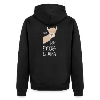 Lama! Llama! ProbLlama - Unisex Premium Organic Zip Hoodie - black - Back - Nico (187cm)