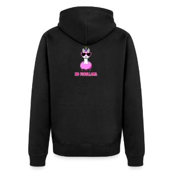 Unicorn Llama Shirt Unicorn Llama Shirt No Probllama - Unisex Premium Organic Zip Hoodie - black - Back - Nico (187cm)