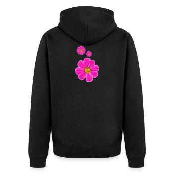 flowers - Unisex Premium Organic Zip Hoodie - black - Back - Nico (187cm)