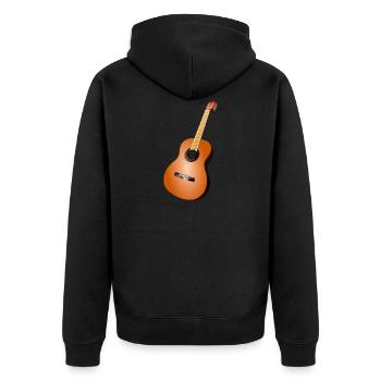 Gitarre - Unisex Premium Bio Zip Hoodie - Schwarz - Hinten - Nico (187cm)