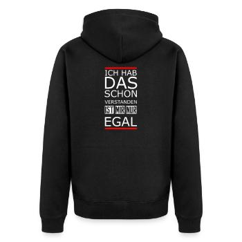 Ist Mir Egal - Unisex Premium Bio Zip Hoodie - Schwarz - Hinten - Nico (187cm)