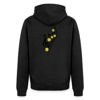 score music volleyball note cle ball - Unisex Premium Organic Zip Hoodie - black - Back - Nico (187cm)