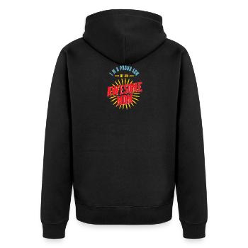 Fils maman mère enfant petit-fils - Veste à capuche bio Premium Unisexe - noir - Dos - Nico (187cm)