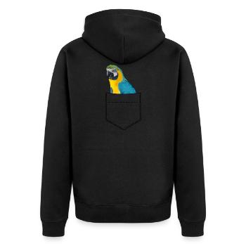 Pectoral Perroquet Ara - Veste à capuche bio Premium Unisexe - noir - Dos - Nico (187cm)