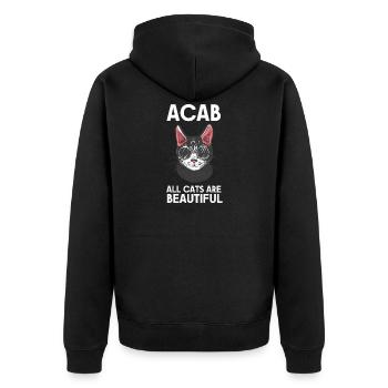 all cats are beautiful - Unisex Premium Organic Zip Hoodie - black - Back - Nico (187cm)