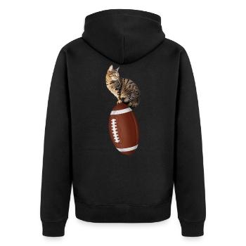Chat de football américain - Veste à capuche bio Premium Unisexe - noir - Dos - Nico (187cm)