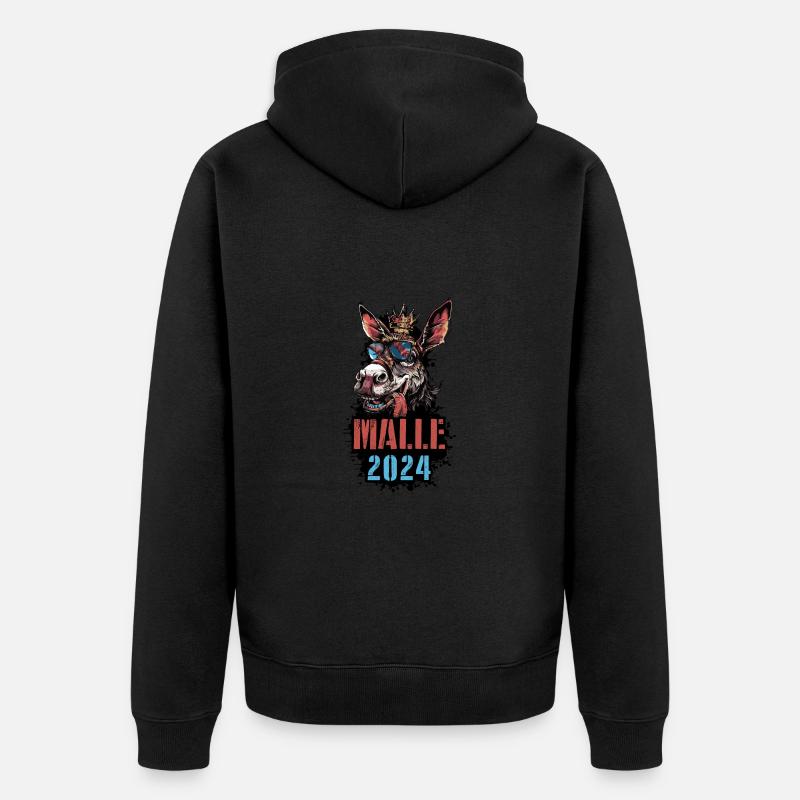 Malle 2024 Âne de vacances - Veste à capuche bio Premium Unisexe - noir
