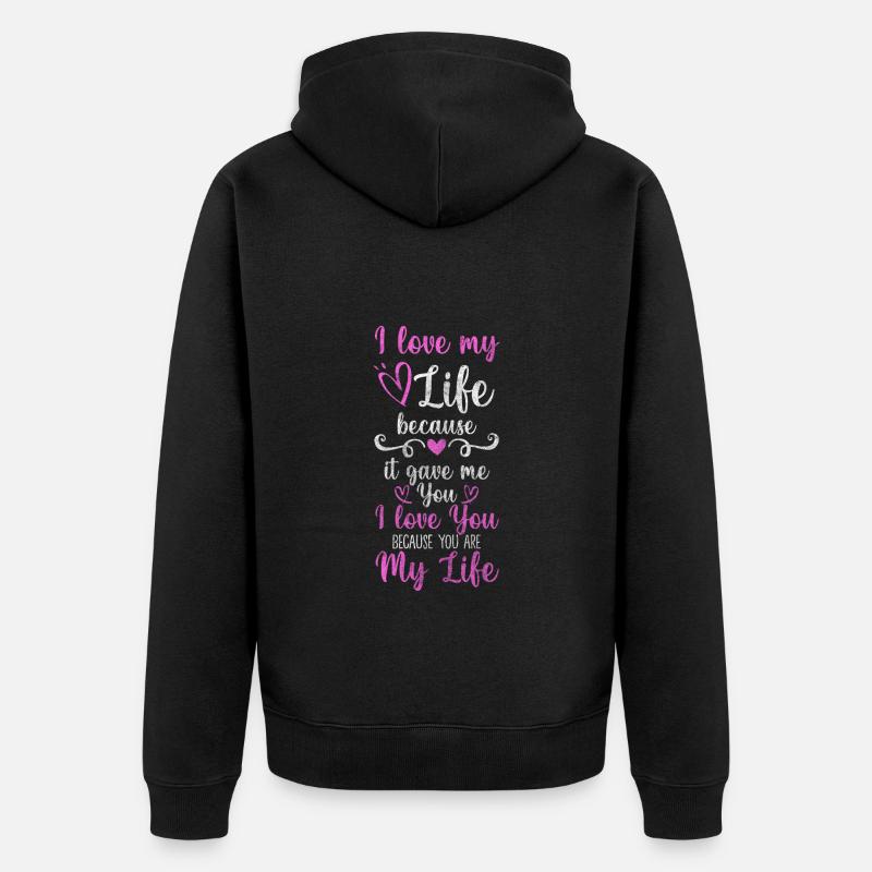 Liebe Romantisch Lieben Freunde - Unisex Premium Bio Zip Hoodie - Schwarz