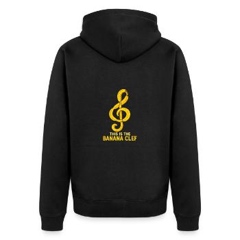 Bananen Musik Notenschlüssel - Unisex Premium Bio Zip Hoodie - Schwarz - Hinten - Nico (187cm)