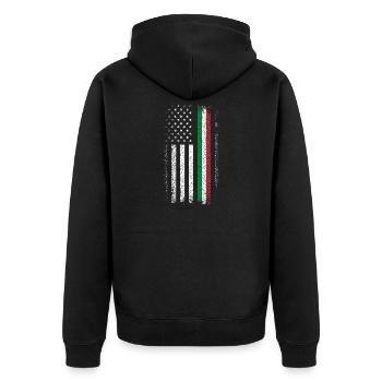 Flag Fusion : US Stars & Italian Stripes - Veste à capuche bio Premium Unisexe - noir - Dos - Nico (187cm)