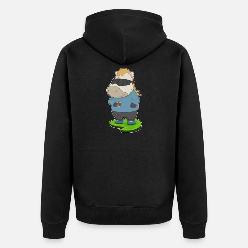 Beignet de cheval - Veste à capuche bio Premium Unisexe - noir