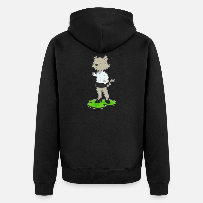 Note du secrétaire Cat - Veste à capuche bio Premium Unisexe - noir
