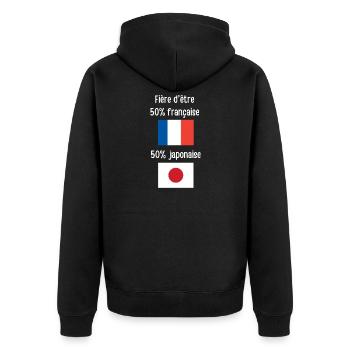Fière d'être franco-japonaise - Veste à capuche bio Premium Unisexe - noir - Dos - Nico (187cm)