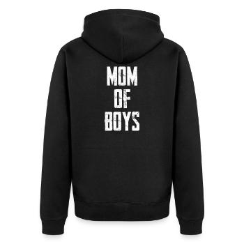 Maman de garçons - Veste à capuche bio Premium Unisexe - noir - Dos - Nico (187cm)