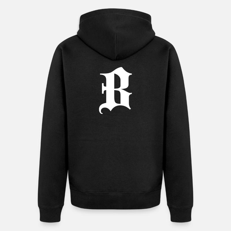 Monogramme gothique B - Veste à capuche bio Premium Unisexe - noir