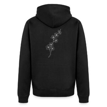 Blossom Lines Cherry Blossoms - Unisex Premium Organic Zip Hoodie - black - Back - Nico (187cm)