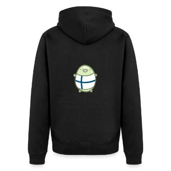 Süße Bohne - Finnland - Unisex Premium Bio Zip Hoodie - Schwarz - Hinten - Nico (187cm)