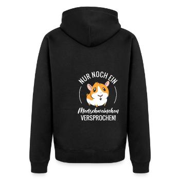 Just One More Guinea Pig - I Promise! - Unisex Premium Bio Zip Hoodie - Schwarz - Hinten - Nico (187cm)
