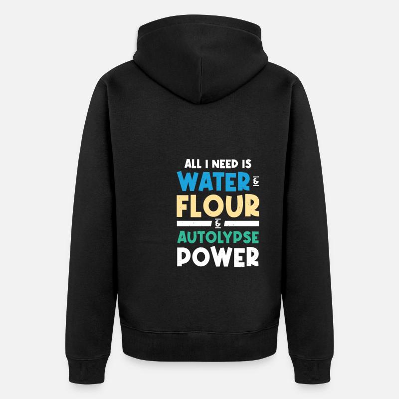 Funny Bread Baking - Unisex Premium Bio Zip Hoodie - Schwarz