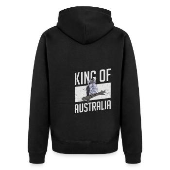 Roi d’Australie - Kookaburra - Veste à capuche bio Premium Unisexe - noir - Dos - Nico (187cm)