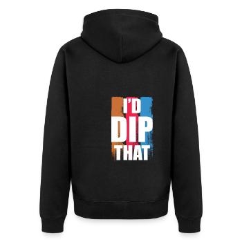 I'd Dip That - Dodgeball Player - Unisex Premium Organic Zip Hoodie - black - Back - Nico (187cm)