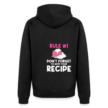 Don't Forget To Note Your Recipe - Soap Making - Unisex Premium Bio Zip Hoodie - Schwarz - Hinten - Nico (187cm)