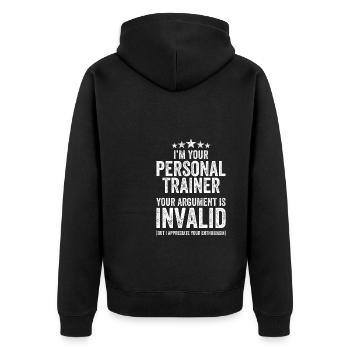 I'm Your Personal Trainer Funny - Unisex Premium Organic Zip Hoodie - black - Back - Nico (187cm)