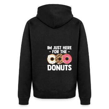 Donut Lover - Unisex Premium Organic Zip Hoodie - black - Back - Nico (187cm)