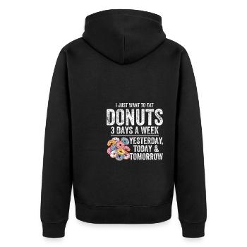 Donut Lover - Unisex Premium Organic Zip Hoodie - black - Back - Nico (187cm)