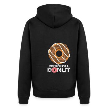 Donut Lover - Unisex Premium Organic Zip Hoodie - black - Back - Nico (187cm)