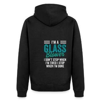 Glass Blower - Glassblowing - Unisex Premium Organic Zip Hoodie - black - Back - Nico (187cm)