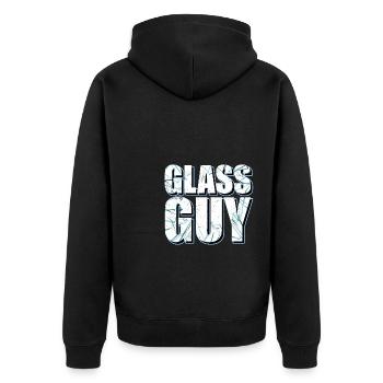 Glass Guy - Glassblowing - Unisex Premium Bio Zip Hoodie - Schwarz - Hinten - Nico (187cm)
