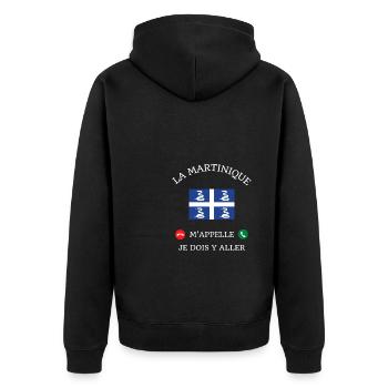 la martinique m appelle humour martiniquais homme - Veste à capuche bio Premium Unisexe - noir - Dos - Nico (187cm)