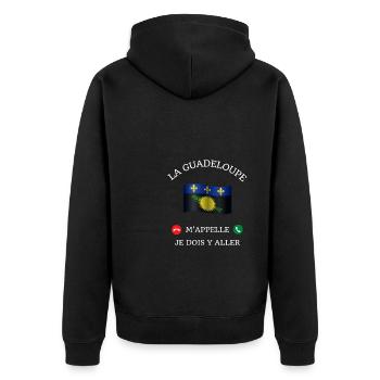 guadeloupe m'appelle humour guadeloupéen homme - Veste à capuche bio Premium Unisexe - noir - Dos - Nico (187cm)
