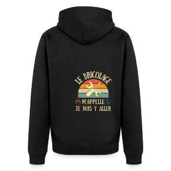 bricolage m'appelle homme humour bricoleur cadeau - Veste à capuche bio Premium Unisexe - noir - Dos - Nico (187cm)