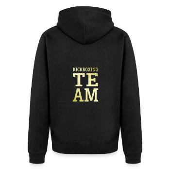 Kickboxing Team - Unisex Premium Organic Zip Hoodie - black - Back - Nico (187cm)
