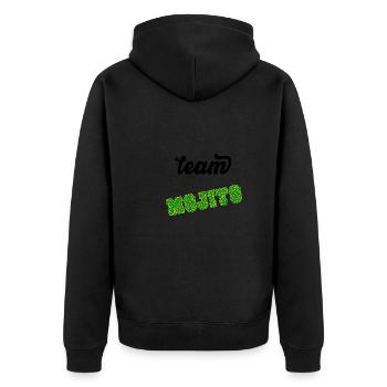 Team MOJITO - Unisex Premium Bio Zip Hoodie - Schwarz - Hinten - Nico (187cm)