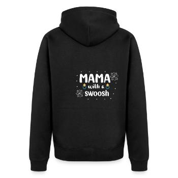 Mama Muttertag Geschenkidee Schwanger - Unisex Premium Bio Zip Hoodie - Schwarz - Hinten - Nico (187cm)