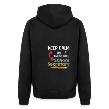 School Secretary Sekretariat Anerkennung Geschenk - Unisex Premium Bio Zip Hoodie - Schwarz - Hinten - Nico (187cm)