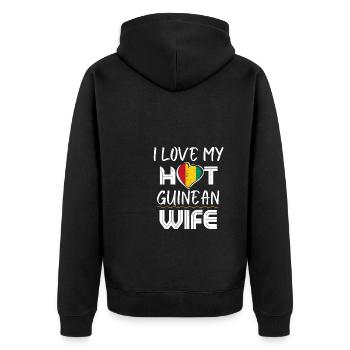 C’est drôle que j’aime mon mari guinéen chaud - Veste à capuche bio Premium Unisexe - noir - Dos - Nico (187cm)
