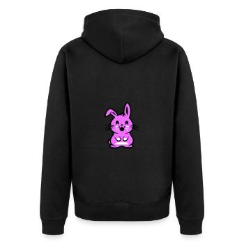 Ostern Symbol Hase - Unisex Premium Bio Zip Hoodie - Schwarz - Hinten - Nico (187cm)