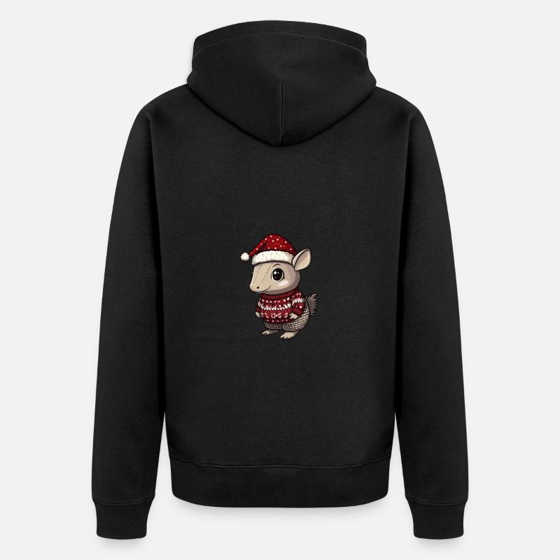 Bande dessinée de Noël Armadillo - Veste à capuche bio Premium Unisexe - noir