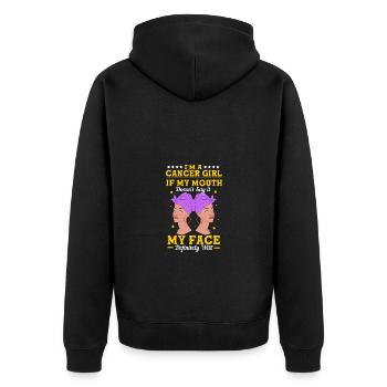 Sternzeichen Krebs - Unisex Premium Bio Zip Hoodie - Schwarz - Hinten - Nico (187cm)
